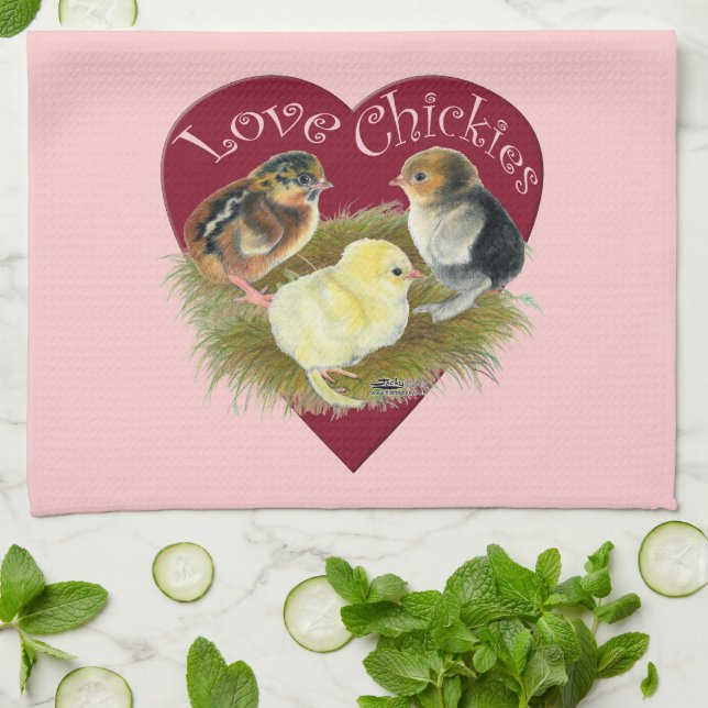 Liebe Chickies Küchentuch (Gefaltet)