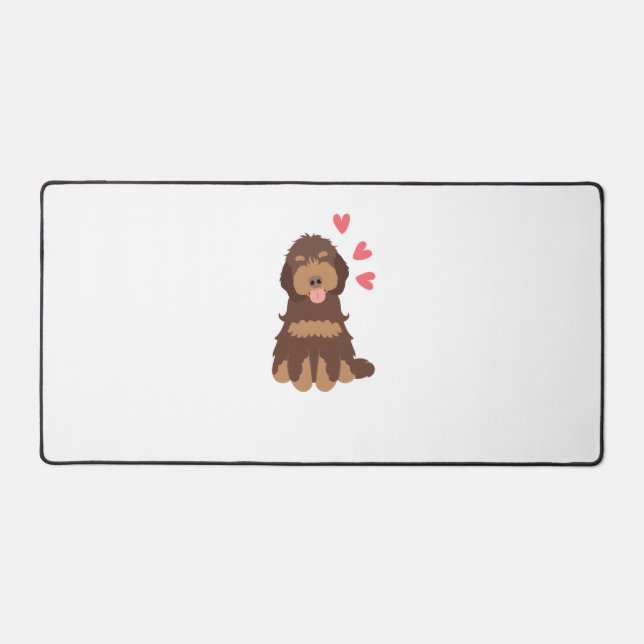 Liebe Chocolate Phantom Cockapoo Cavapoo Dog Schreibtischunterlage (Vorderseite)