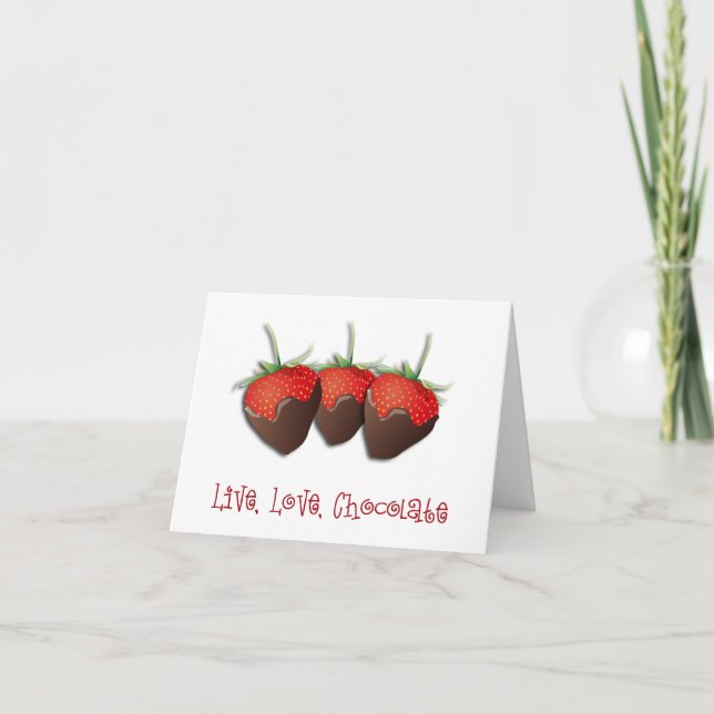 Liebe Chocolate Strawberry Card Karte (Vorderseite)