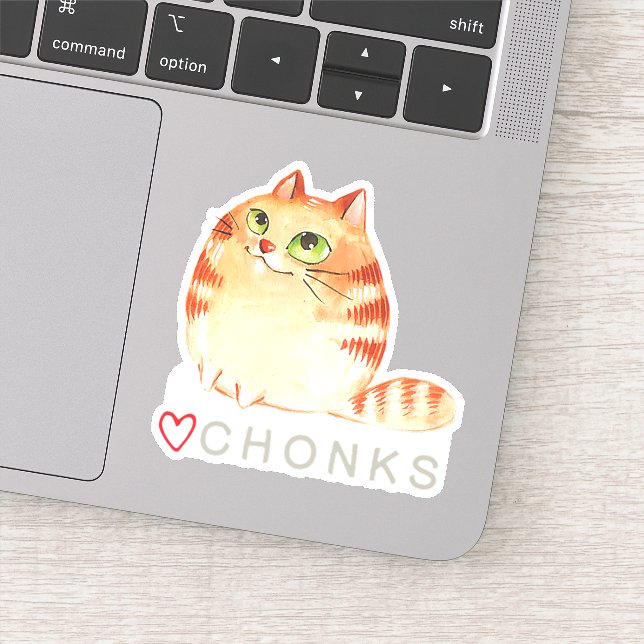 Liebe CHONKS - Niedlicher Katzenaufkleber Aufkleber (Detail)