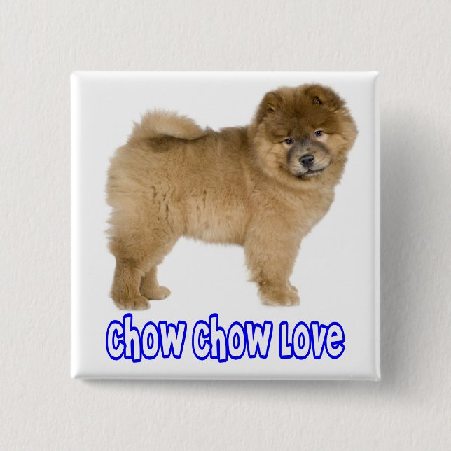 Liebe Chow Chow Welpen-Hund-Button-Pin Button (Vorderseite)