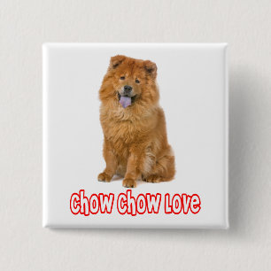 Liebe Chow Chow Welpen-Hund Knopf Pin Button