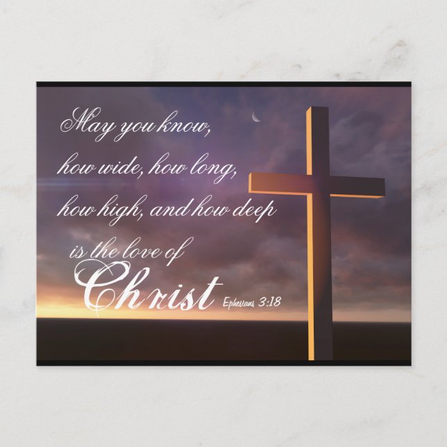 Liebe Christi Bibelverse und Cross Postcard Postkarte (Vorderseite)