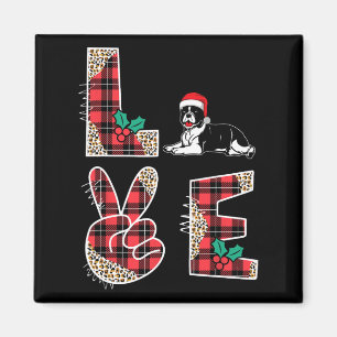 Liebe Christmas Red Weihnachtsmannmütze Bulldog Xm Magnet