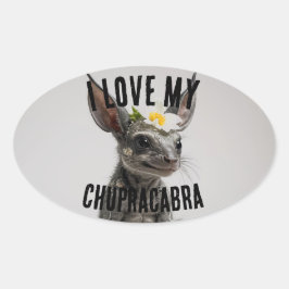 Liebe Chupracabra Ovaler Aufkleber