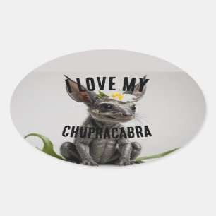 Liebe Chupracabra Ovaler Aufkleber