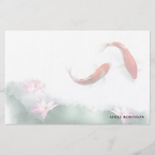 Liebe Circles Lotus Koi Orient Harmonie Personalis Briefpapier