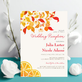 Liebe Citrus Foliage Hochzeitsempfehlung für frisc Einladung