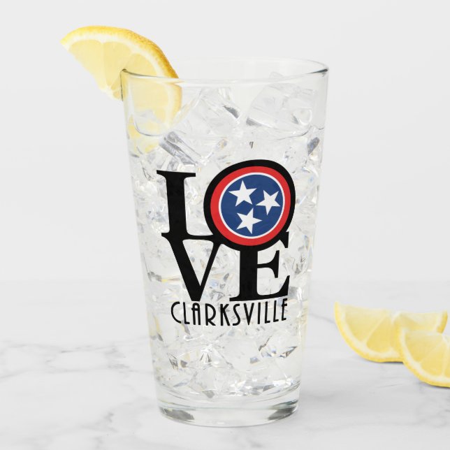 LIEBE Clarksville Tennessee Glas (Vorderseite Ice)