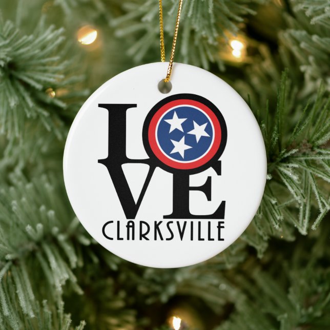 LIEBE Clcarksville Keramik Ornament (Baum)