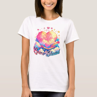 Liebe Cloud - Whimsical Heart and Cloud Design T-Shirt