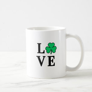 LIEBE Clover Kleeblatt Ireland St Patrick Textbasi Kaffeetasse