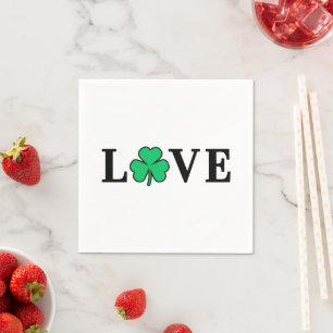 LIEBE Clover Kleeblatt Ireland St Patrick Textbasi Serviette
