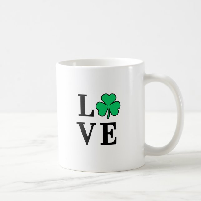 LIEBE Clover Kleeblatt Irland Irish Elegant Minima Kaffeetasse (Rechts)
