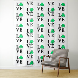LIEBE Clover Kleeblatt Irland Irish Elegant Wandteppich