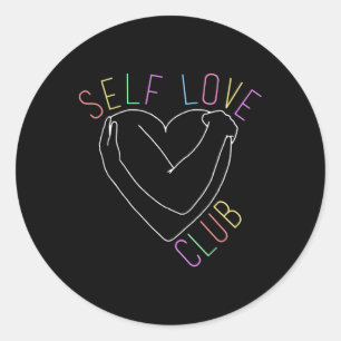 Liebe Club Mental Health Awareness Line Art Runder Aufkleber