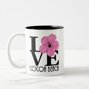 LIEBE Cocoa Beach Pink Hibiskus 11oz Zweifarbige Tasse