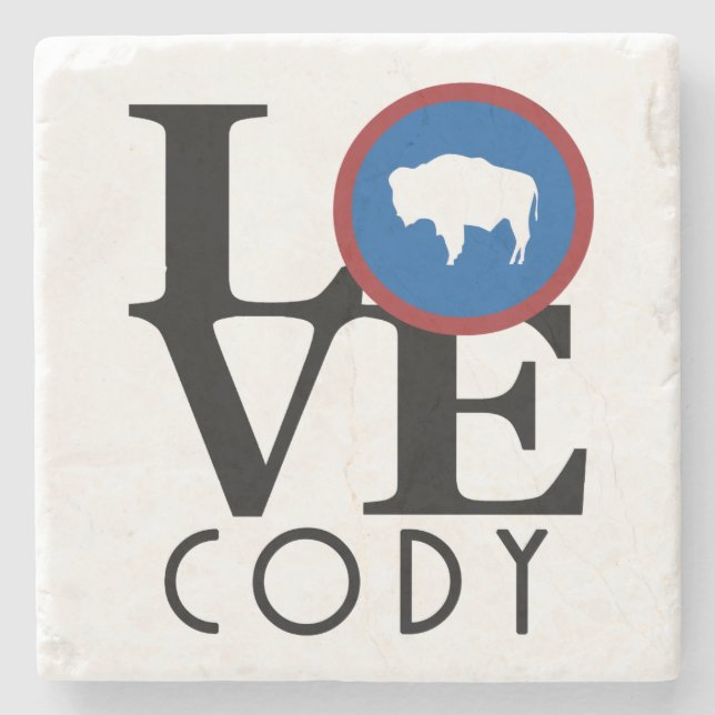 LIEBE Cody Wyoming Steinuntersetzer (Vorderseite)