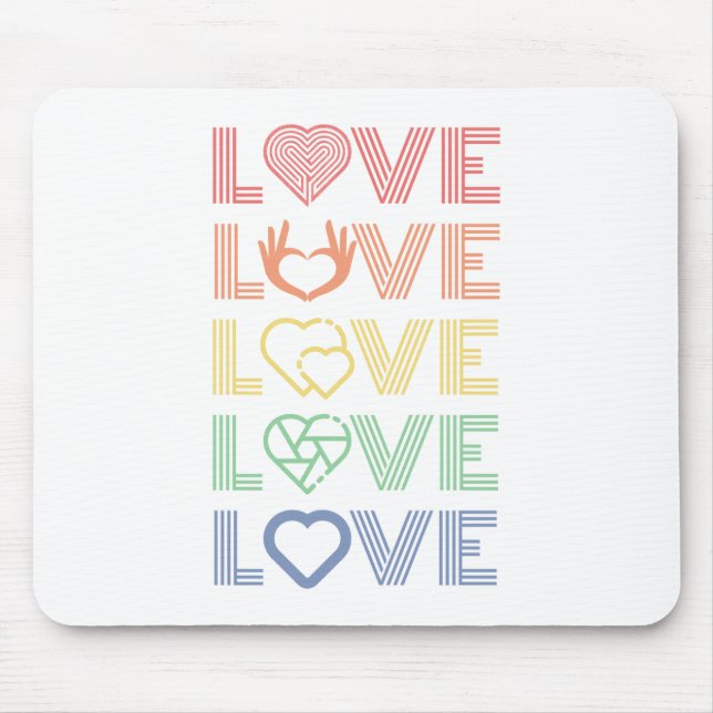 Liebe Coeur Amour Aimer Motivation Inspiration Mousepad (Vorne)