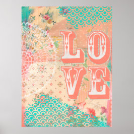 Liebe Coillage Mixed Media Art Artist Print Poster