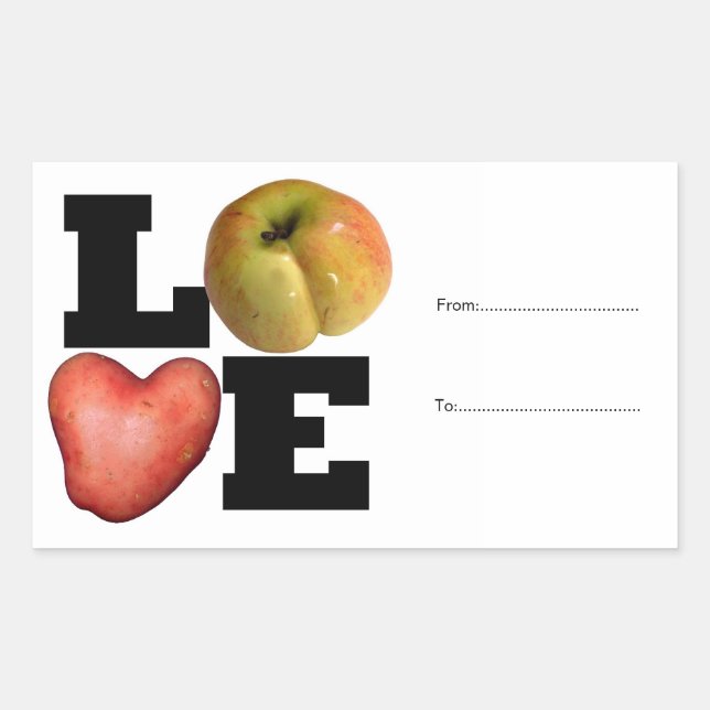 LIEBE Collection Herz Potato Anpassbare Aufkleber (Vorderseite)