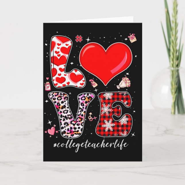 Liebe College Lehrer Valentinstag Leopard Büffel Karte (Vorderseite)