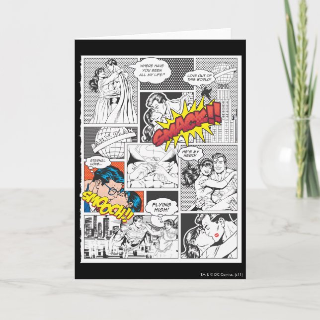 Liebe Comic Slides Karte (Vorderseite)