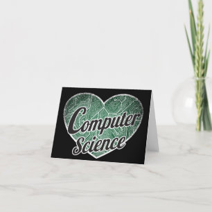 Liebe "Computer Science Retro Heart Blackboard" Dankeskarte
