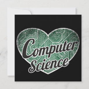 Liebe "Computer Science Retro Heart Blackboard" Einladung