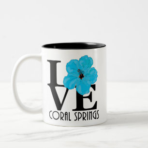 LIEBE Coral Springs Blue Hibiskus 11oz Zweifarbige Tasse