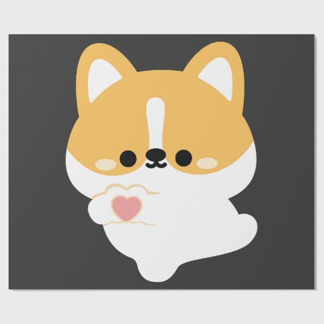 Liebe Corgi Geschenkpapier (Flach)