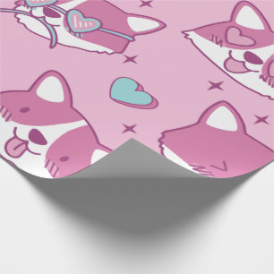 Liebe Corgi Heads Wrapping Paper Geschenkpapier