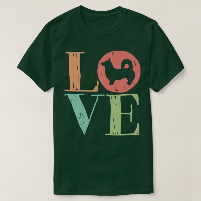 Liebe Corgi Niedlich Retro Dog Lover773 T-Shirt (Design vorne)