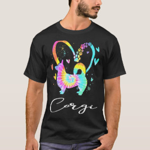 Liebe Corgi Tie Dye Regenbogen Hund T-Shirt