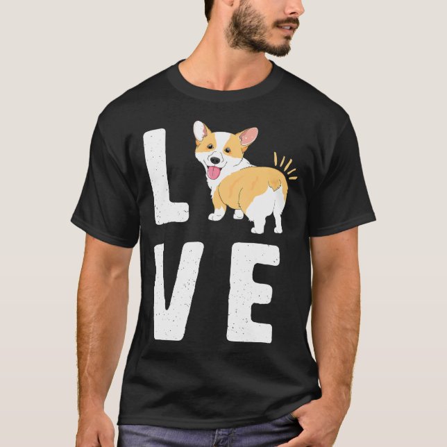 Liebe Corgis Heart Welsh Welppy Dog Sitter T-Shirt (Vorderseite)
