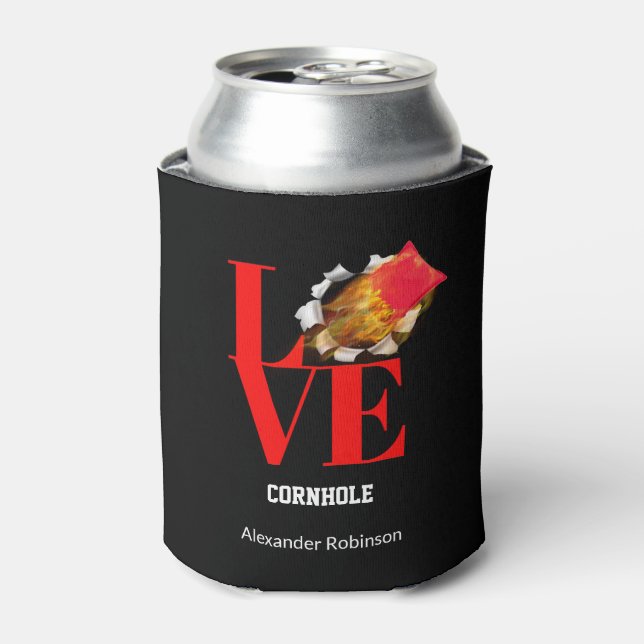 Liebe Cornhole Personalisiert Sports Dosenkühler (Kanne Vorderseite)