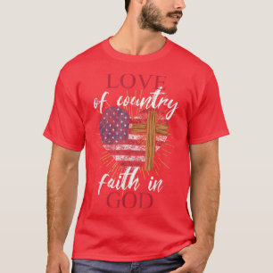 Liebe Country Faith God 4. Juli Patriotic Chris T-Shirt