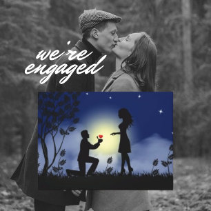 Liebe Couple Moderne Verlobung Silhouetten Leinwanddruck