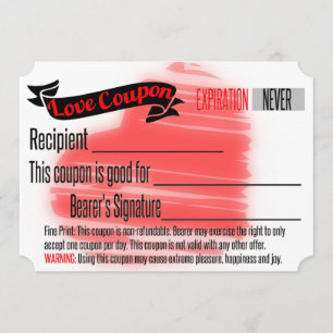 Liebe Coupon BLANK Einladung