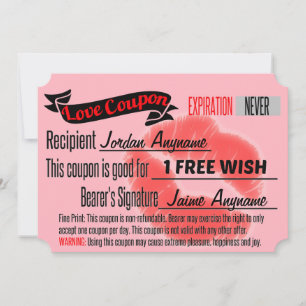 Liebe Coupon für KOSTENLOSE WISH