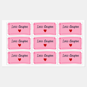 Liebe Coupon Valentinstag Etiketten