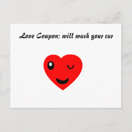 Liebe Coupon: waschen Sie Ihr Auto Postkarte