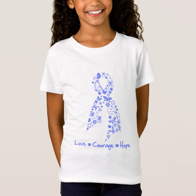 Liebe Courage Hope Butterfly - Ösophaguskrebs T-Shirt (Vorderseite)