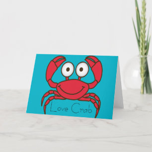 Liebe Crab Grußkarte Karte