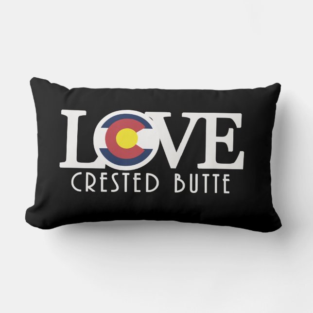 LIEBE Crested Butte Colorado Lendenkissen (Vorderseite)