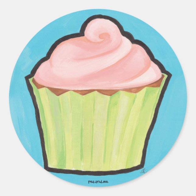 Liebe Cupcake Aufkleber (Vorderseite)