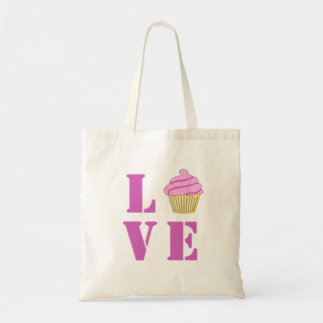 Liebe Cupcake Tote Tasche (Vorne)