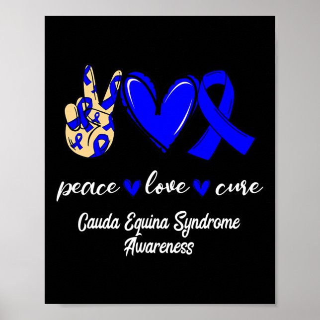 Liebe Cure Cauda Equina Syndrom Blaues Bewusstsein Poster (Vorne)