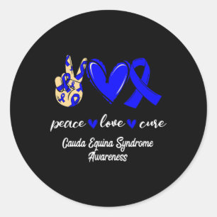 Liebe Cure Cauda Equina Syndrom Blaues Bewusstsein Runder Aufkleber