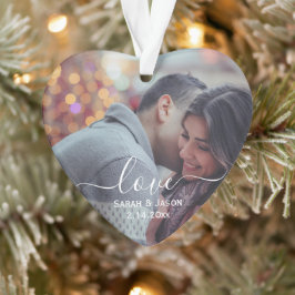 LIEBE | Custom Foto Wedding Ornament